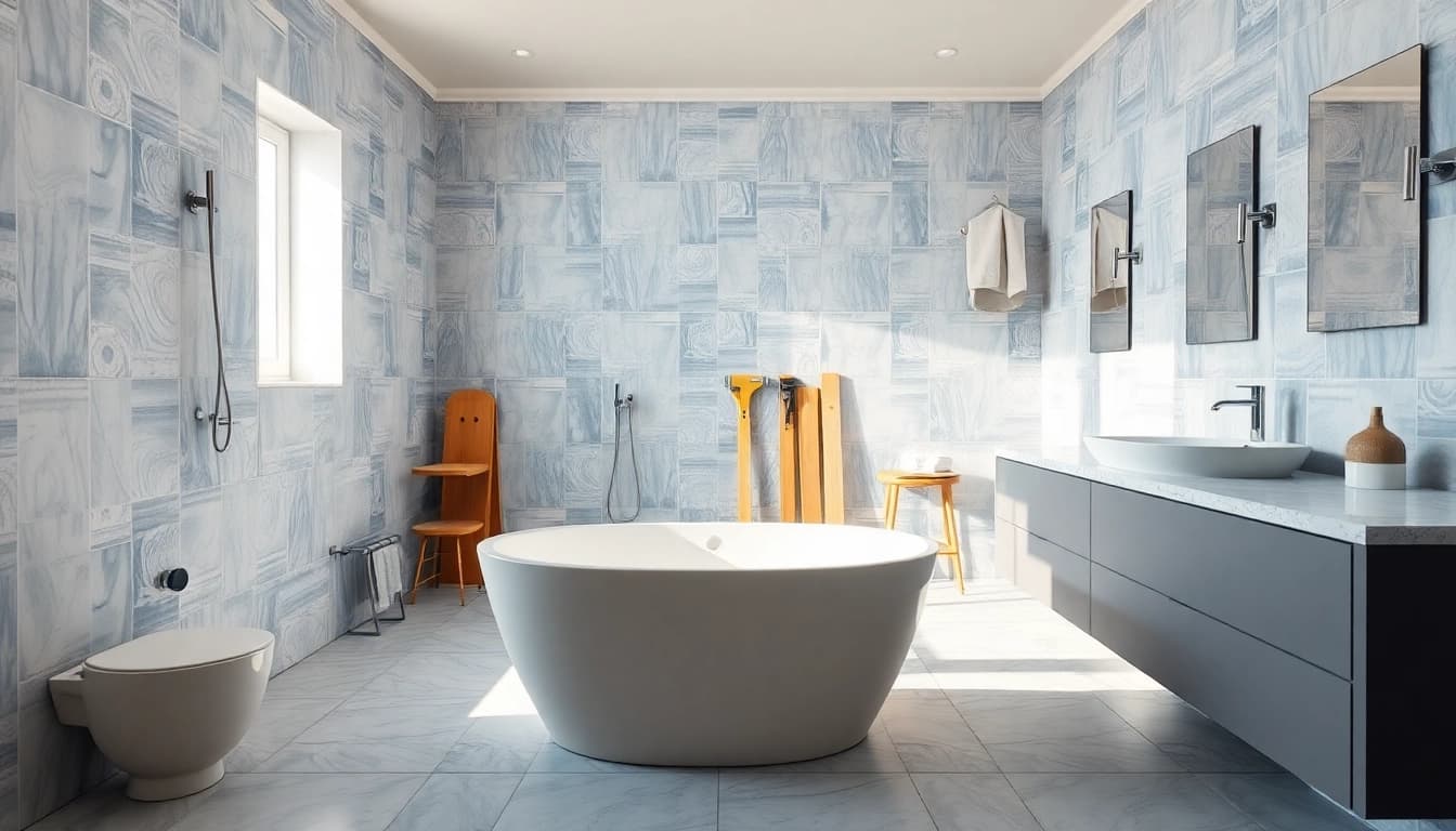 Transform your space with this stunning bathroom renovation near me featuring elegant fixtures.
