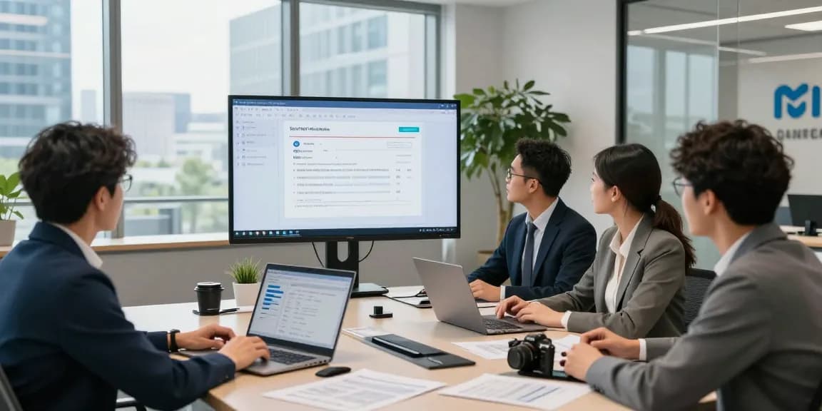 Team detecting fake invoice alterations using advanced AI technology in a modern office.