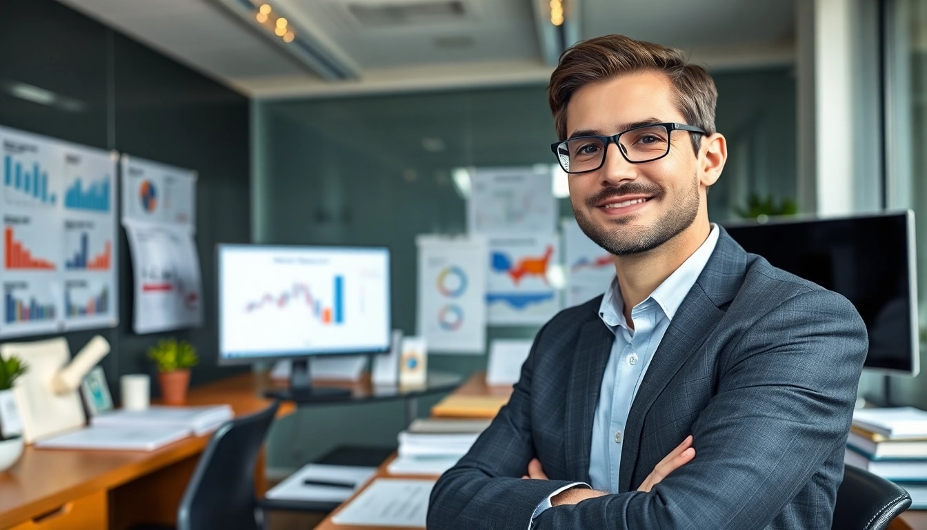 Engaging compliance consultant illustrating FCPA/DCAA/Flowdown/ITAR/EAR compliance in a modern office.