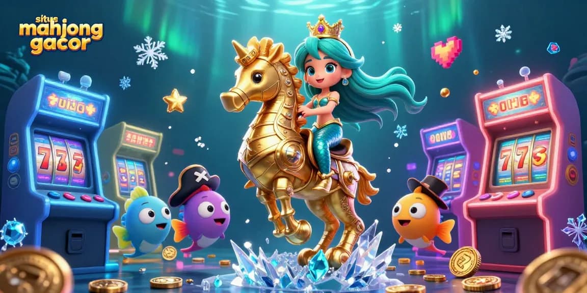 Experience thrilling gameplay on situs mahjong gacor with vibrant characters and exciting slot features under the sea.