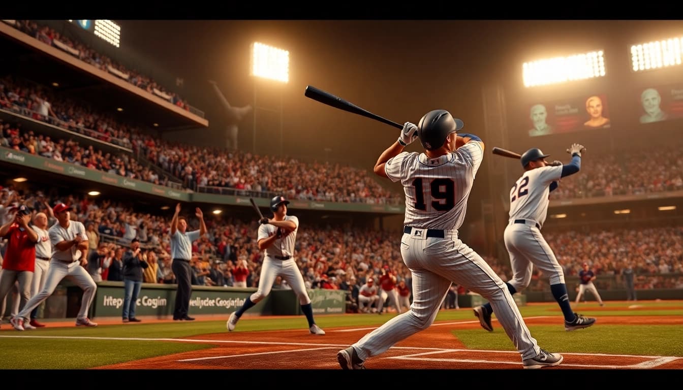 mlb중계의 생생한 현장을 보여주는 야구 플레이어
