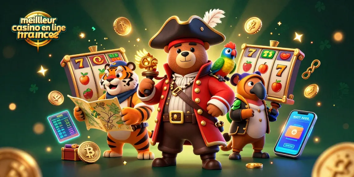 jouez au meilleur casino en ligne france avec un ours pirate et un tigre animés
