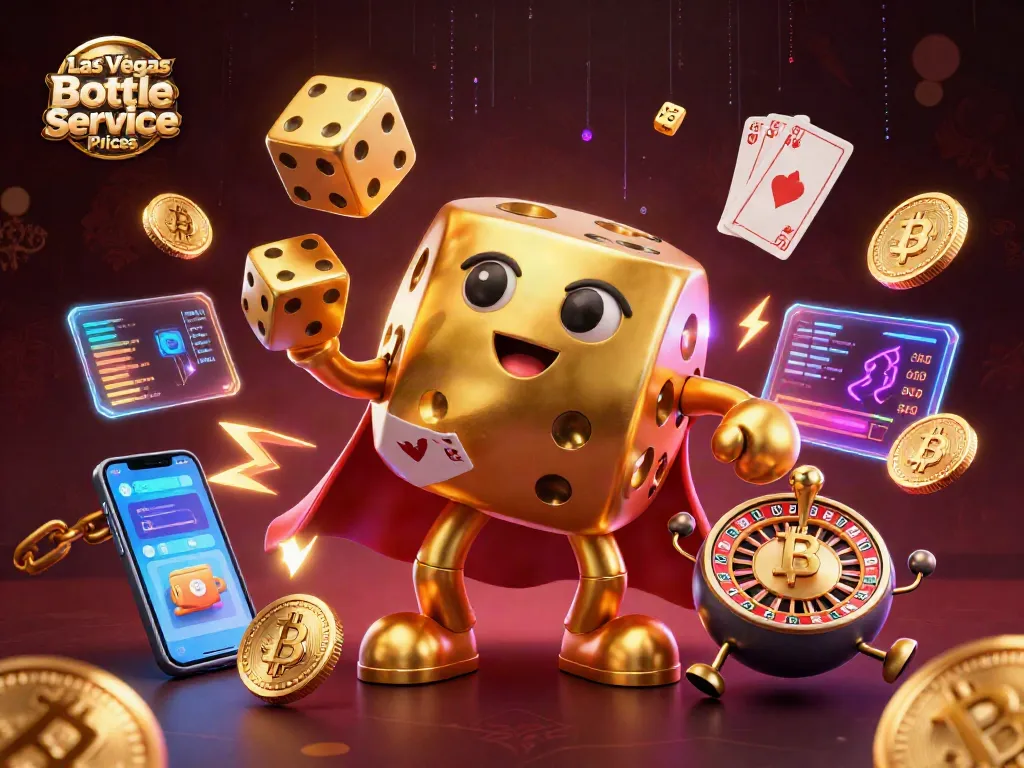 Experience Las Vegas Bottle Service Prices in an energetic 3D digital scene packed with luxury casino elements.
