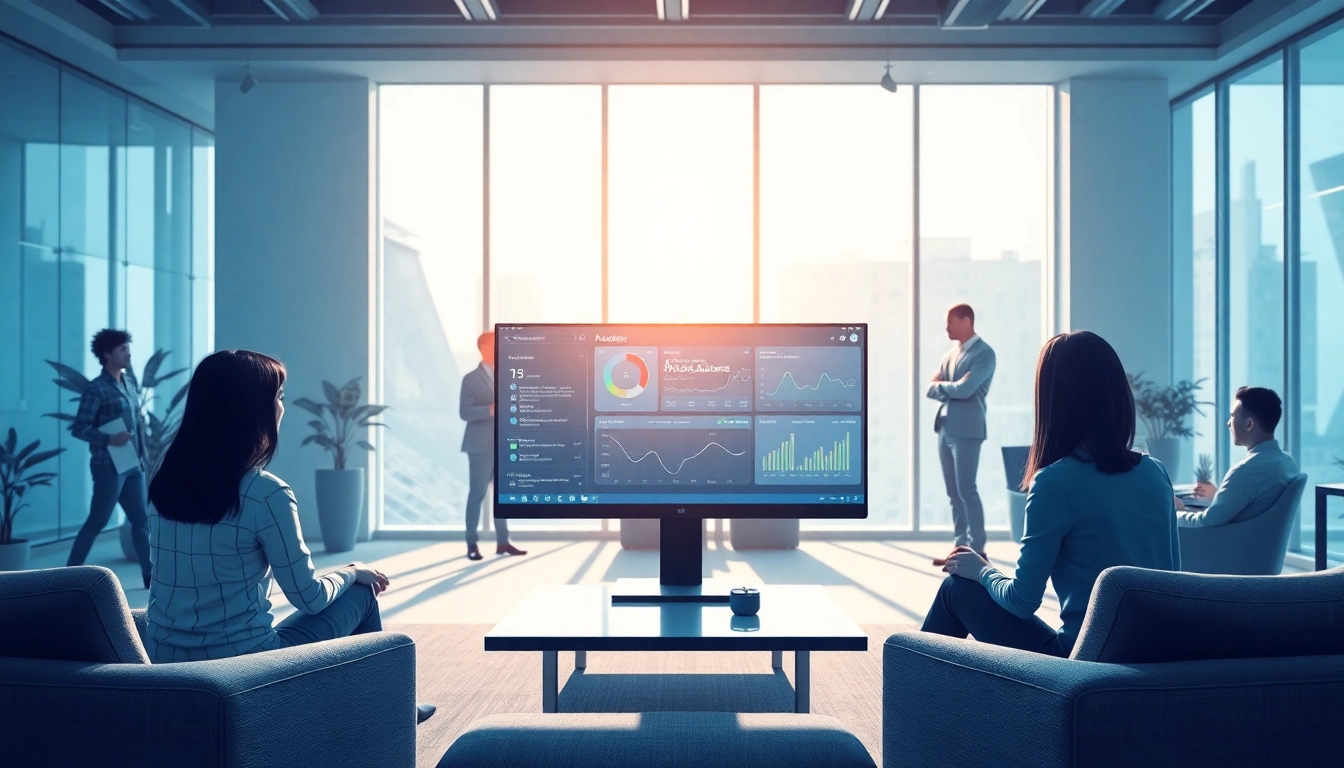 Engaging visual of an ai assistant for enterprise teams enhancing collaboration in a modern office.