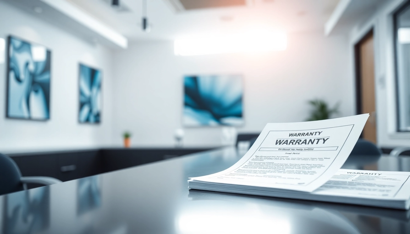 Engaging visual of an expert led warranty company service desk showcasing warranty documents for clarity.
