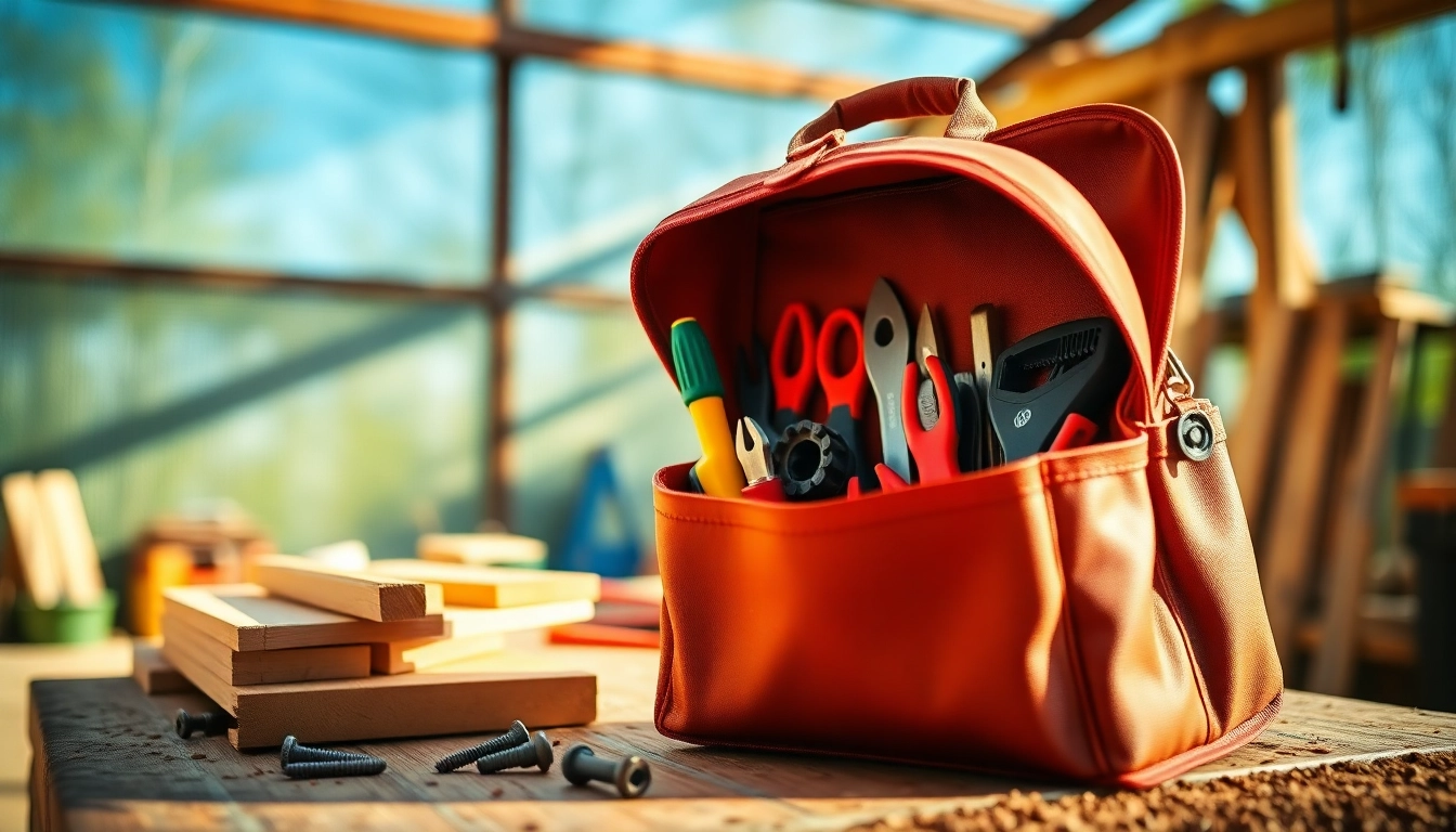 A skilled tradesperson utilizing a Knipex tool bag, featuring assorted precision tools ready for the task.