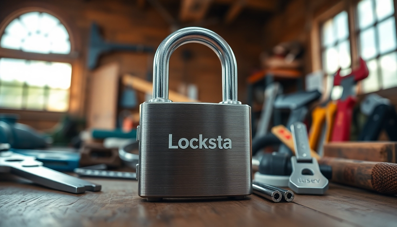 Locksta Sicherheitsabschlüsse neben Werkzeugen zeigen die Robustheit der Produkte.