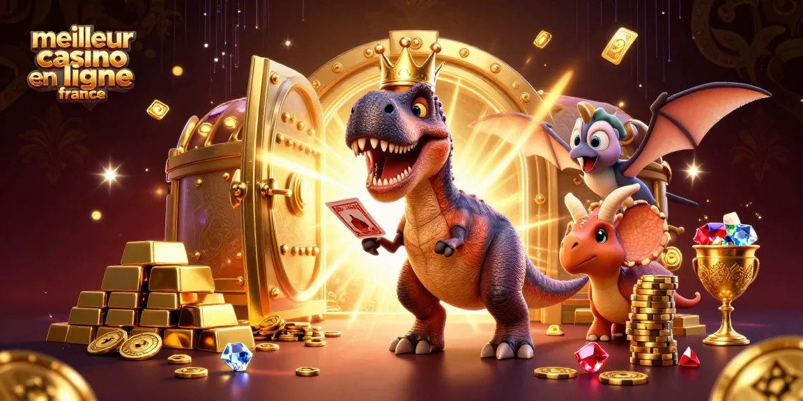 Jouez aux jeux du meilleur casino en ligne France avec des dinosaures amusants et des richesses.