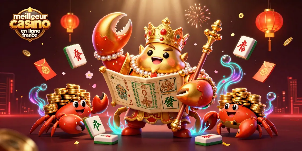 Plongez dans le meilleur casino en ligne France avec un crabe impérial entouré de chance et de richesse.
