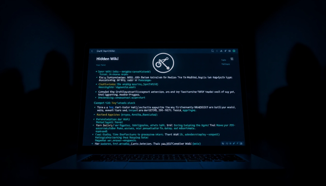 The hidden wiki interface showcasing .onion links for dark web exploration in 2025.