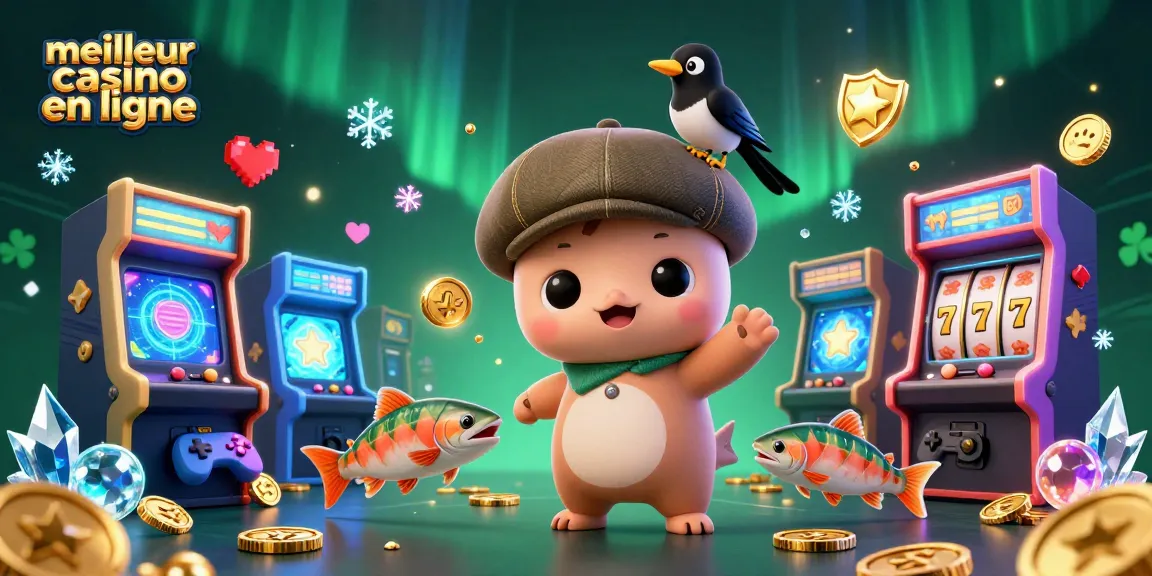 Découvrez le meilleur casino en ligne avec une illustration amusante comprenant des éléments de jackpot et de jeu