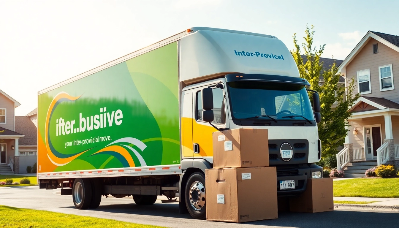 Discover reliable moving companies across provinces with a professional moving truck in a sunny suburb.