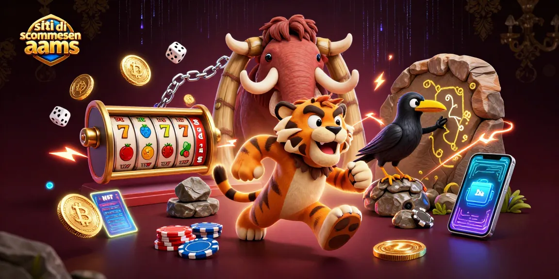 Siti di scommesse non AAMS: vivace illustrazione di duo di cavernicoli che gestiscono un casinò preistorico