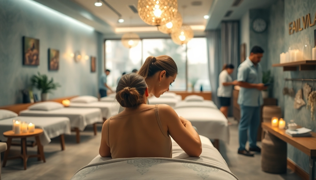 Relaxing massage scene at https://forumup.org/ with professional staff and serene atmosphere.