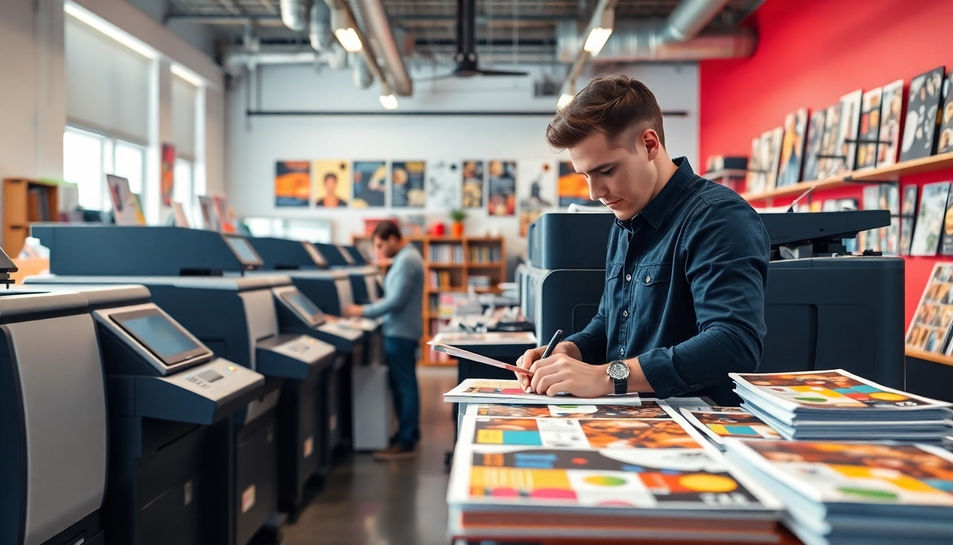 High-quality printers edmonton alberta showcased in a vibrant, professional print shop environment.