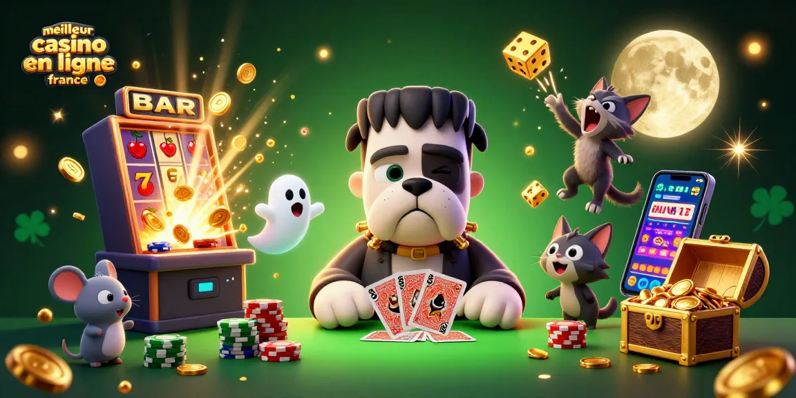 Jouez au meilleur casino en ligne France avec une scène dynamique d'illustration 3D captivante.