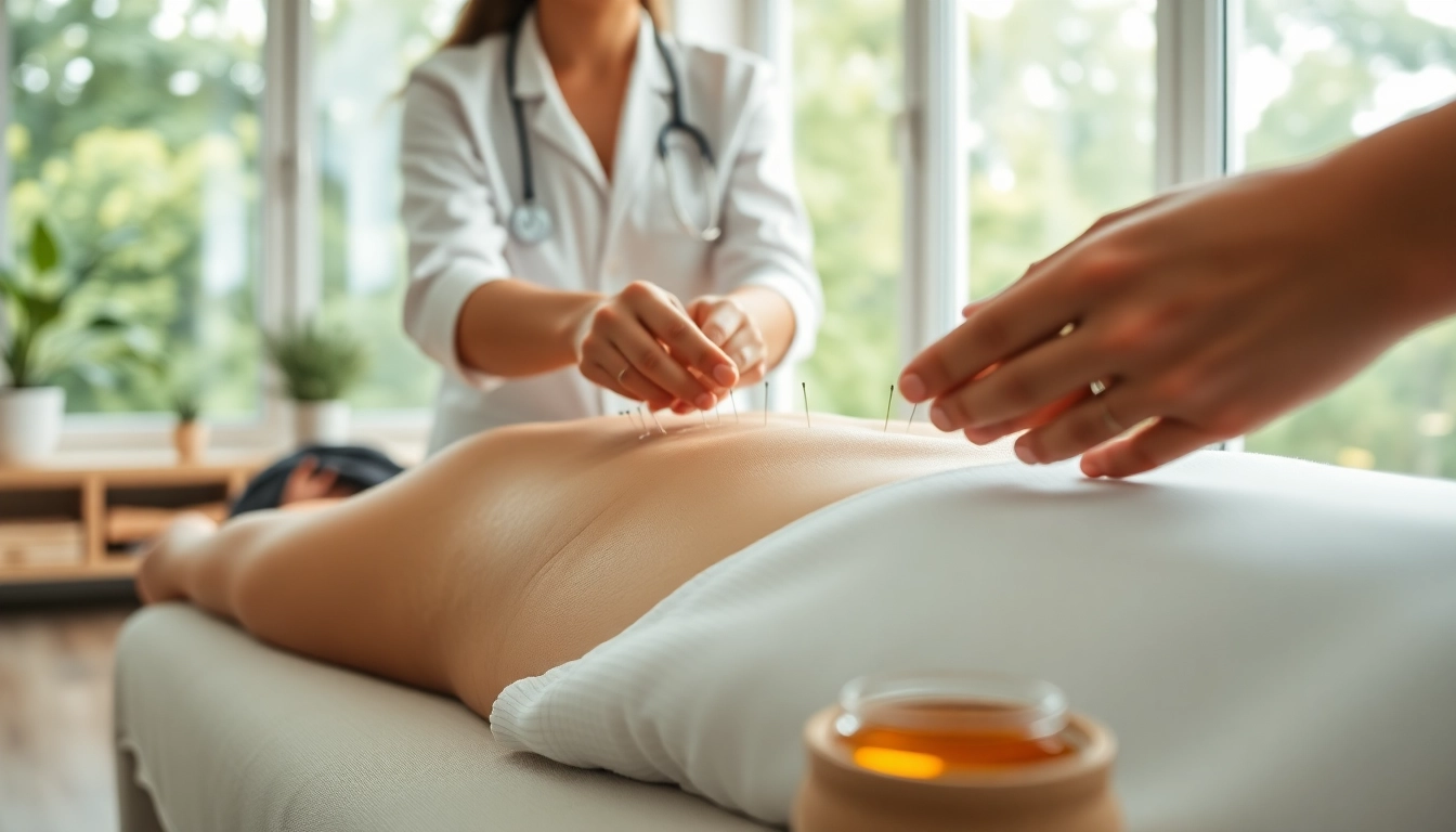 North Edmonton acupuncture session highlighting a practitioner treating a patient in a relaxing environment.