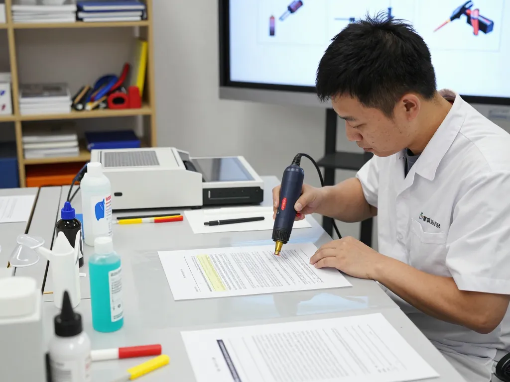 Document restoration technician removing plastic lamination in a professional setting, highlighting Địa chỉ bóc ép plastic services.