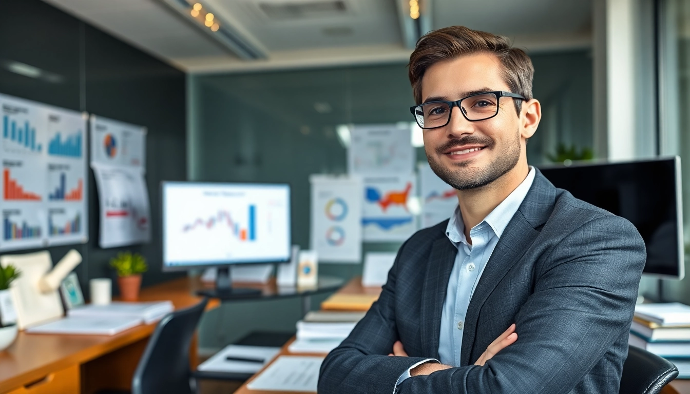 Engaging compliance consultant illustrating FCPA/DCAA/Flowdown/ITAR/EAR compliance in a modern office.