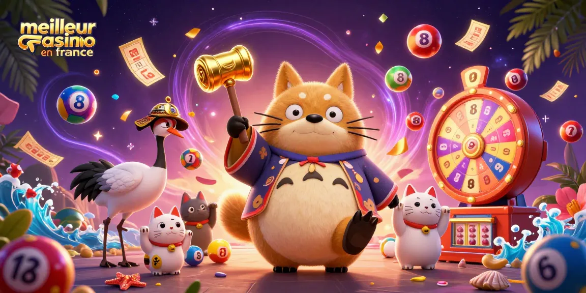 Jouez chez le meilleur casino en ligne France avec des personnages colorés dans une scène festive.