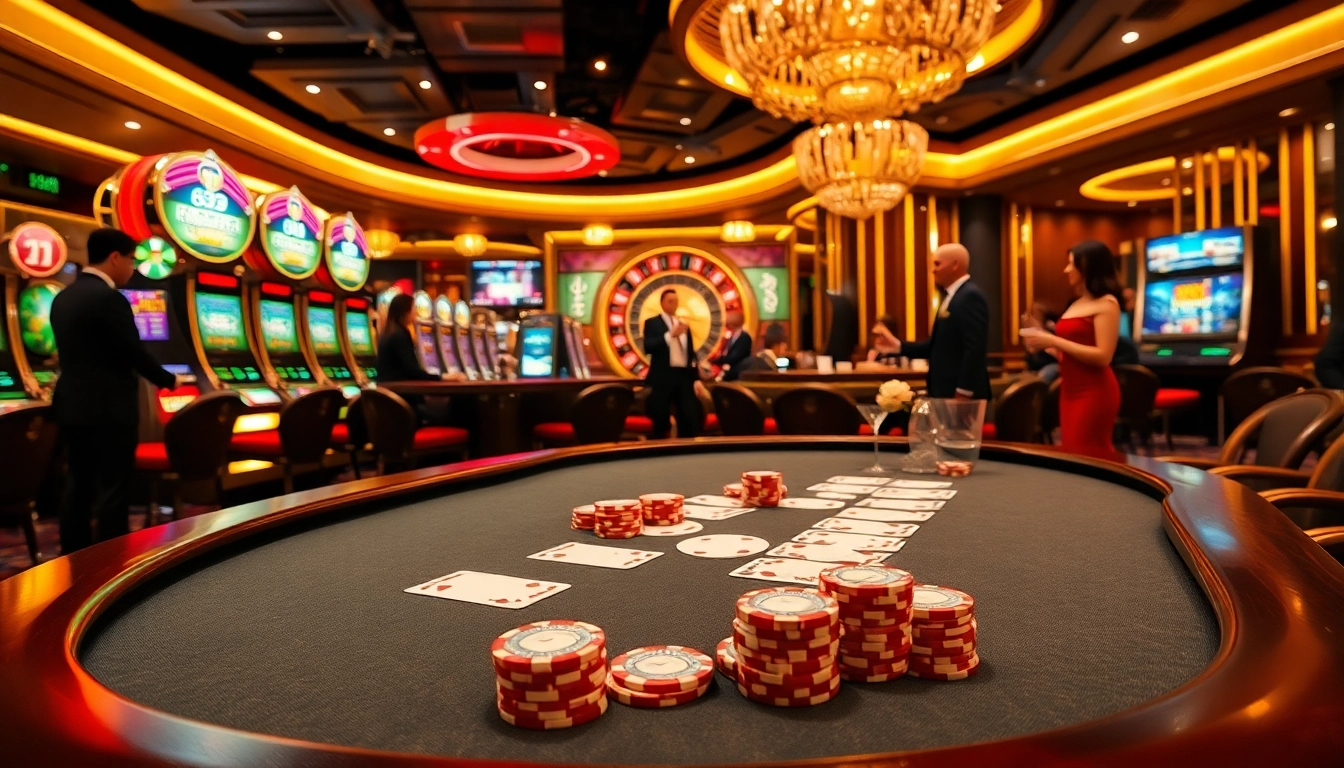 Experience the thrill of UU 88 with vibrant casino tables and gleaming slot machines.