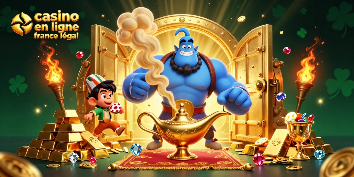 Promouvoir le casino en ligne france légal avec une illustration dynamique de jeu et des trésors