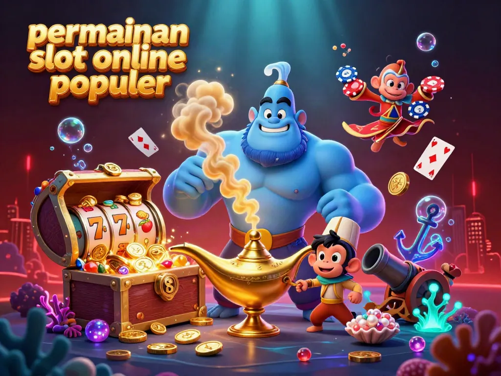 Menggoda pengalaman bermain permainan slot online populer dengan lampu jin dan harta karun di laut.