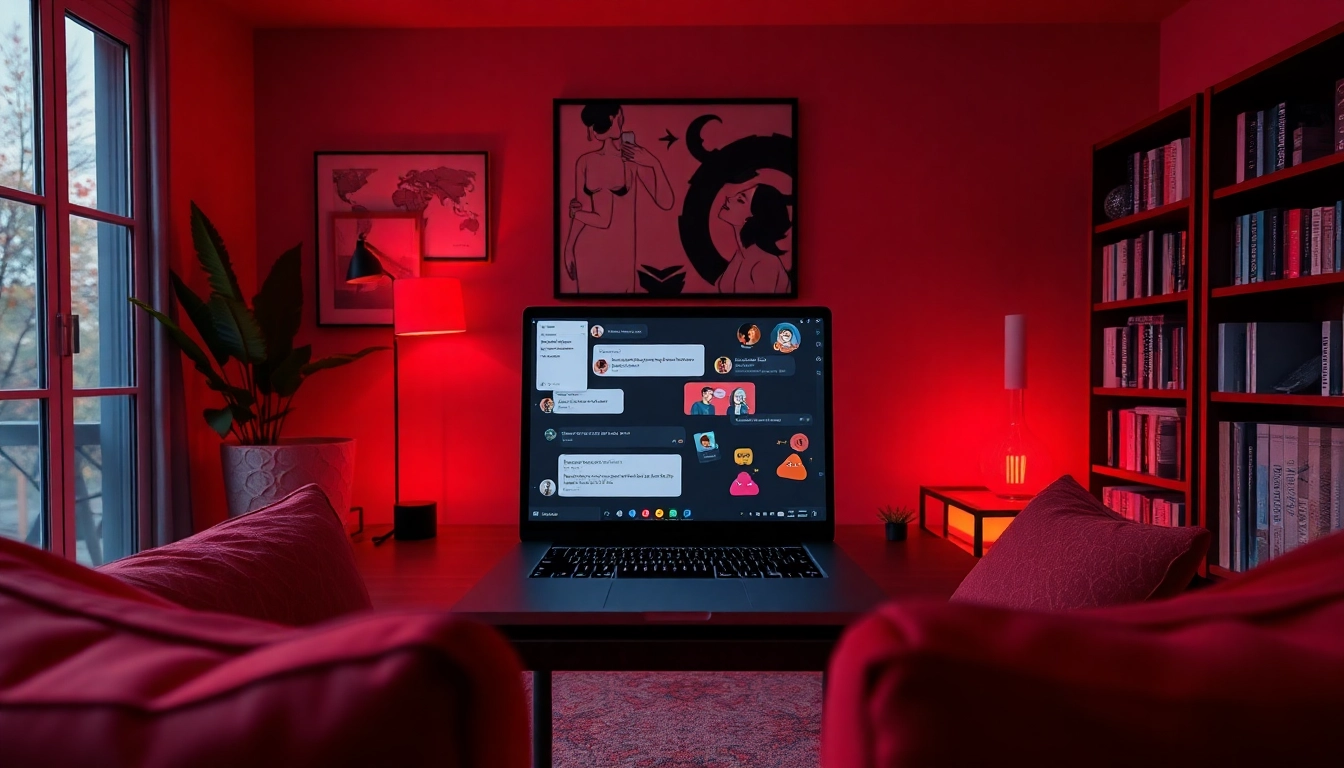 Explore an engaging NSFW AI chat workspace with vibrant visuals and conversation examples.