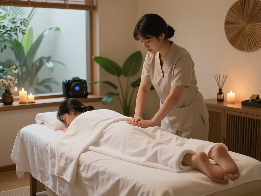 Rejuvenating 대구스웨디시 experience in a tranquil spa with soft lighting and soothing decor.