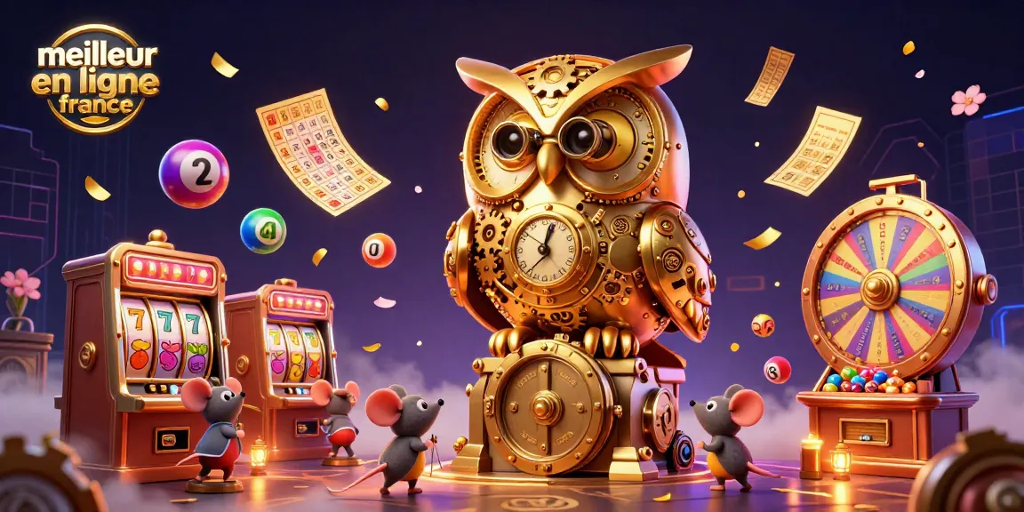 Rejoignez le meilleur casino en ligne France avec notre illustration colorée et dynamique de la chance et des jeux.