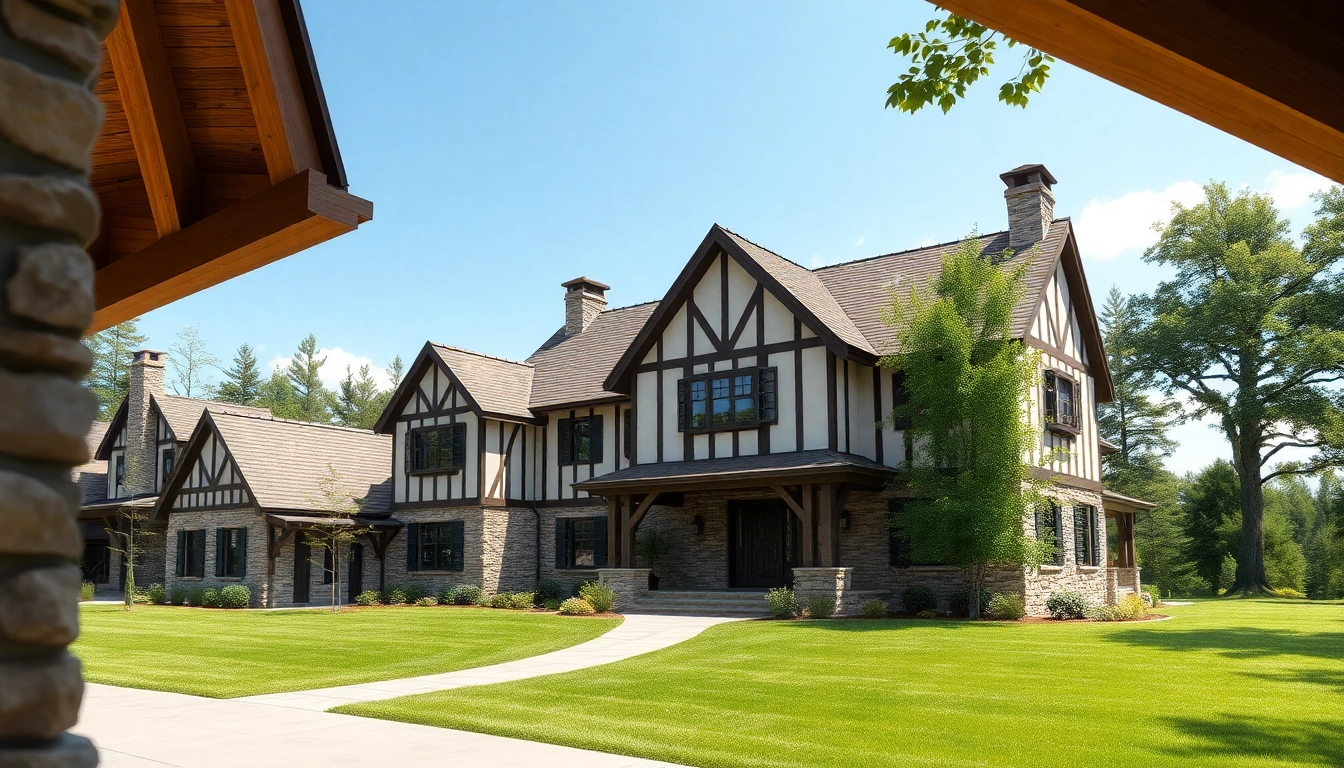 Showcasing the elegant Wellesley Tudor Expansion with intricate renovations in a serene environment.