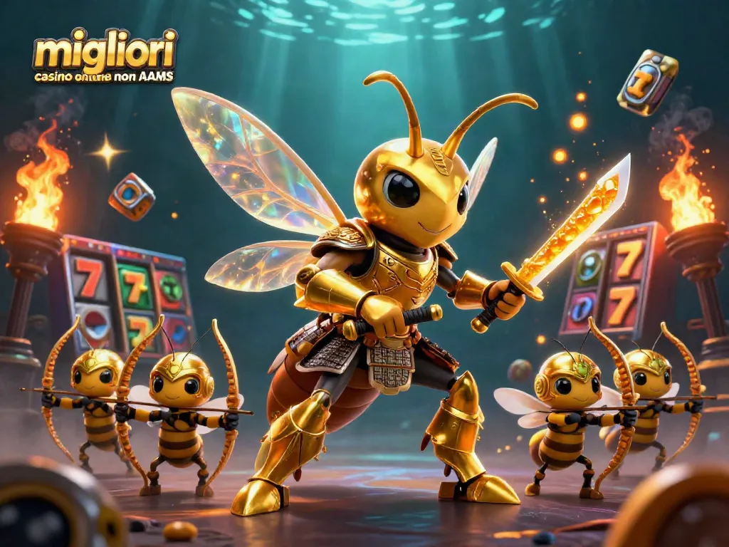 Gioca sui migliori casino online non AAMS con questa illustrazione 3D interattiva e colorata, piena di azione e vincite.