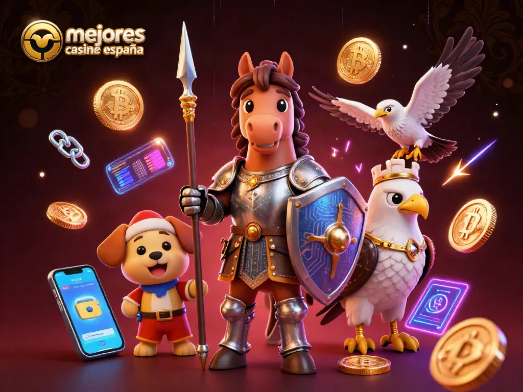 Disfruta de los mejores casinos online en España mientras juegas con Bitcoin y Ethereum en esta ilustración 3D vibrante.