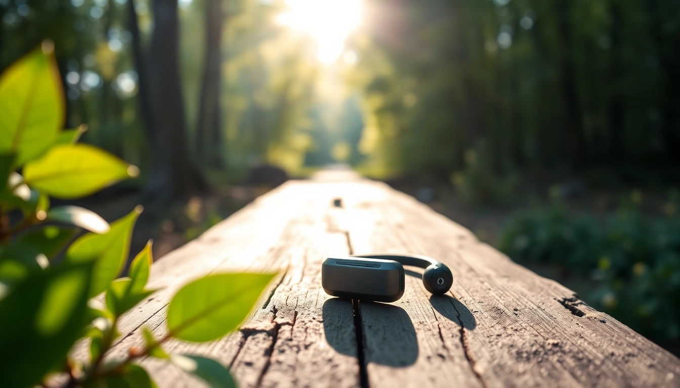 Experience immersive sound with the ergonomic Bone X2 Bone Conduction Headphones in a natural setting.