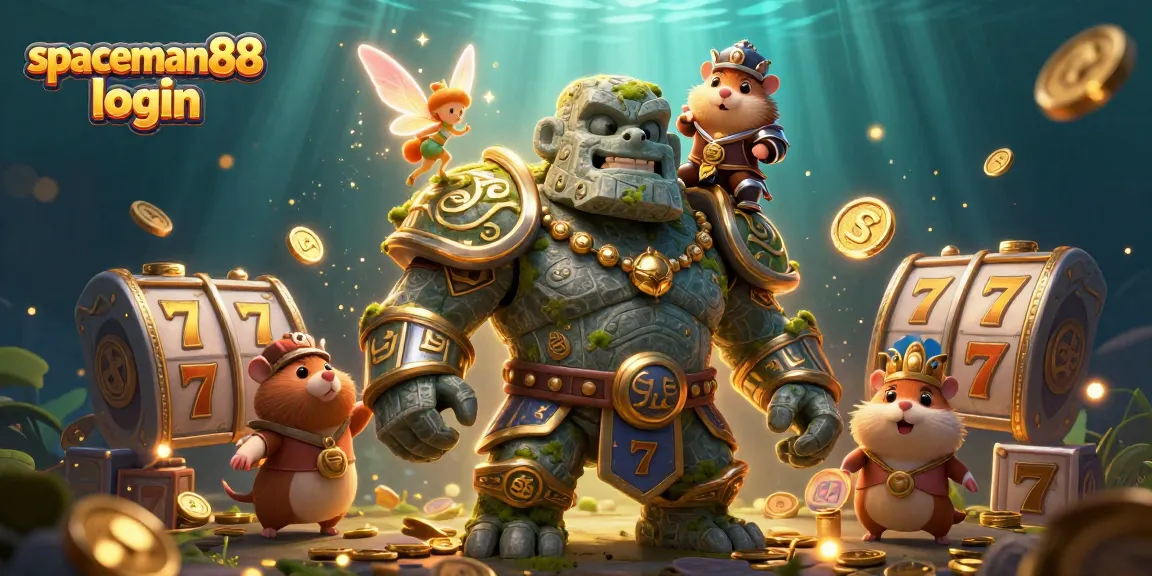 Engage with the action at spaceman88 login featuring a lively animated scene of casino excitement with 3D characters.