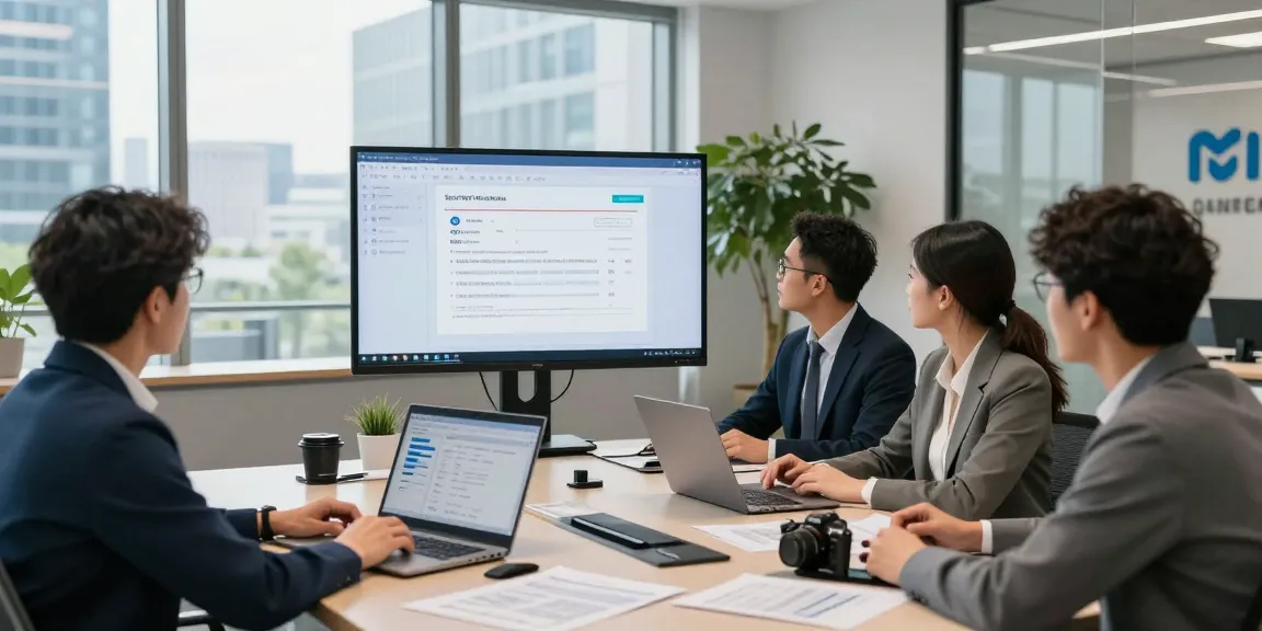 Team detecting fake invoice alterations using advanced AI technology in a modern office.
