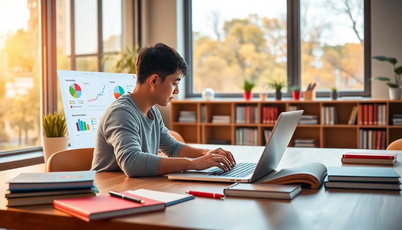 Youdao digital learning environment with a laptop and study materials