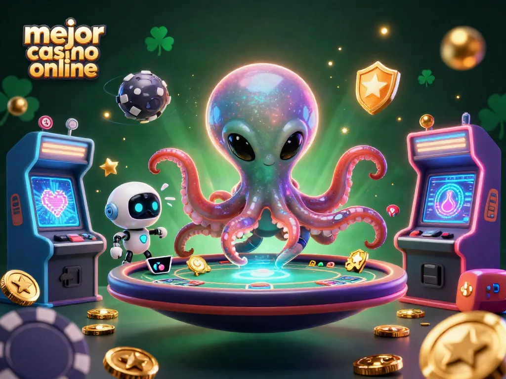 Mejor casino online en una ilustración de casino vibrante y atractiva.