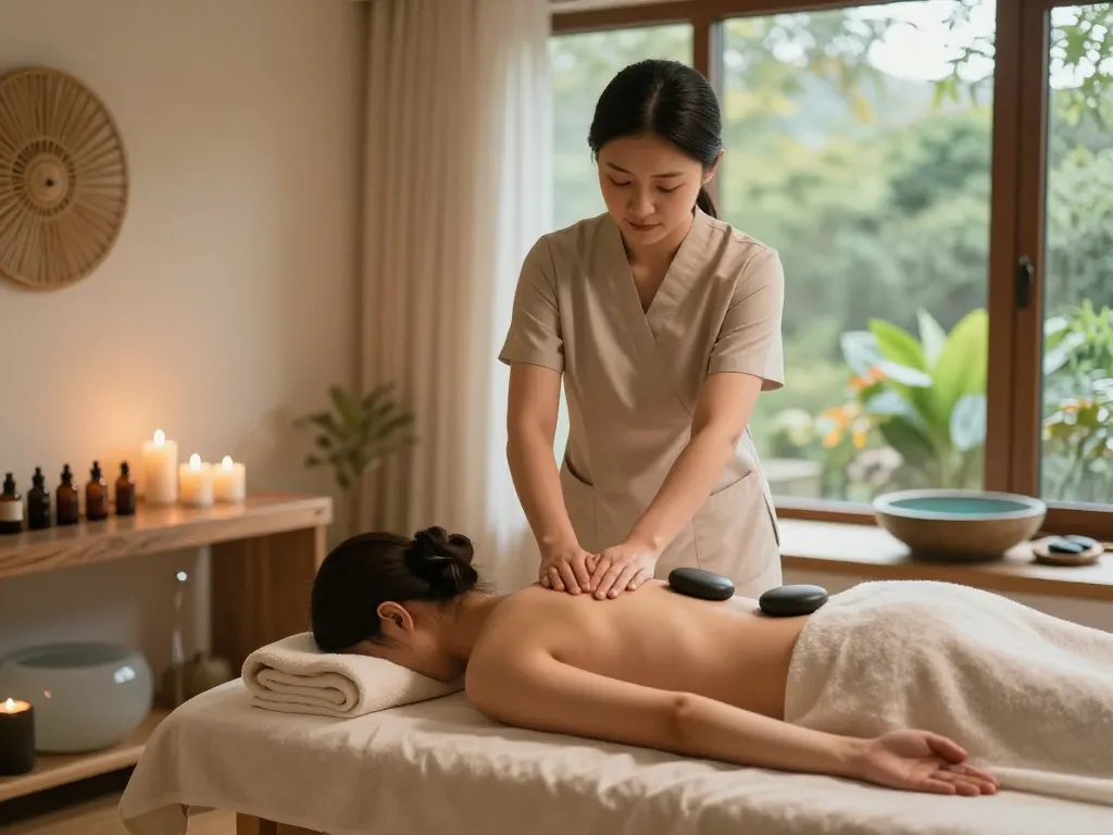 Client receiving a rejuvenating 마포스웨디시 massage in a serene spa environment, highlighting relaxation.