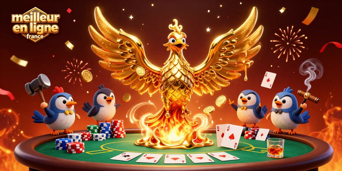 Découvrez le meilleur casino en ligne France avec des éléments de jeux de cartes et une illustration captivante.