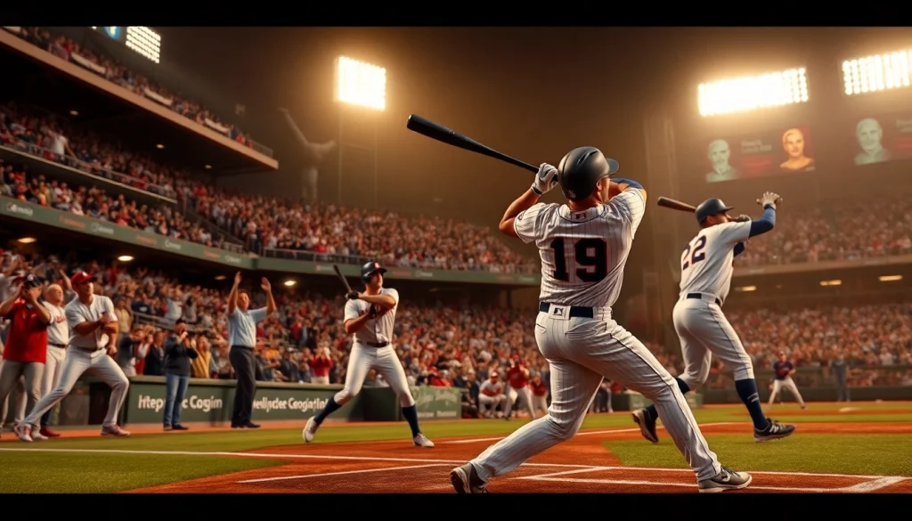 mlb중계의 생생한 현장을 보여주는 야구 플레이어