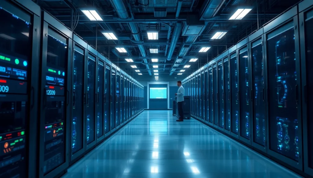 Advanced top cloud mining facility showcasing high-tech equipment and innovation.