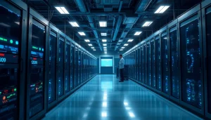 Advanced top cloud mining facility showcasing high-tech equipment and innovation.