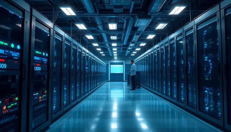 Advanced top cloud mining facility showcasing high-tech equipment and innovation.