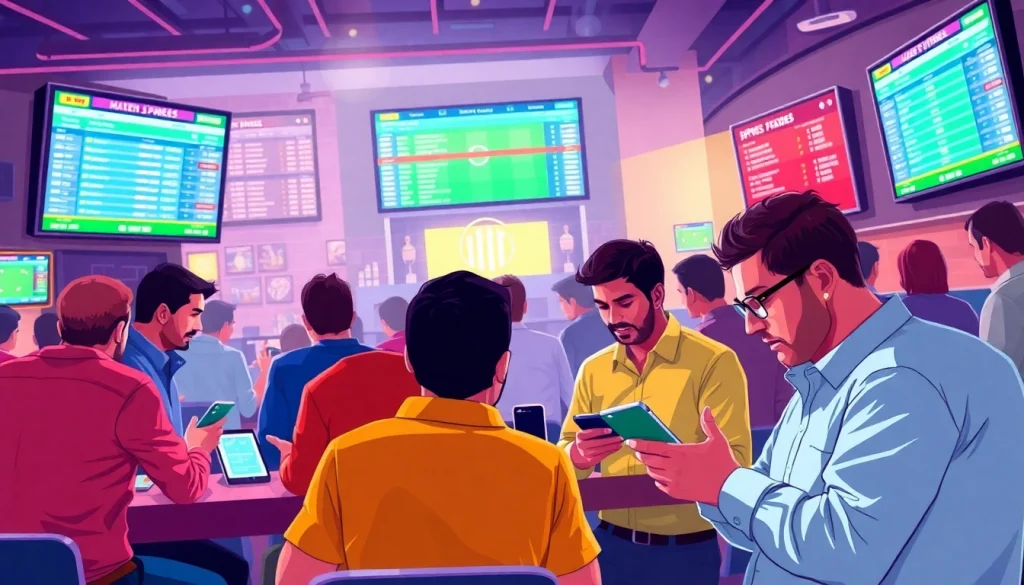 Analyze options for online sportsbooks India with sports enthusiasts engaged in active betting.