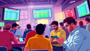Analyze options for online sportsbooks India with sports enthusiasts engaged in active betting.