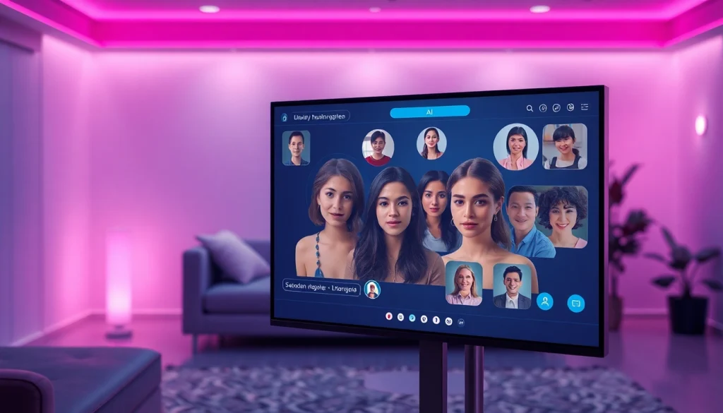 Engaging virtual chat interface showcasing sex chat ai with diverse AI avatars.
