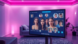 Engaging virtual chat interface showcasing sex chat ai with diverse AI avatars.
