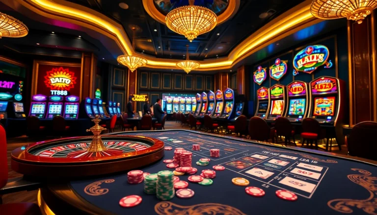 Experience thrilling gameplay at tk88 with vibrant casino elements and engaging players.