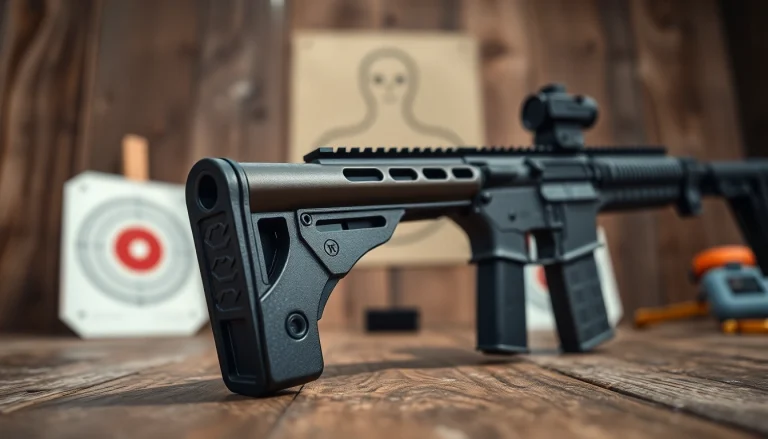 Showcasing the WOT trigger for AR15 with detailed design features and shooting range setting.